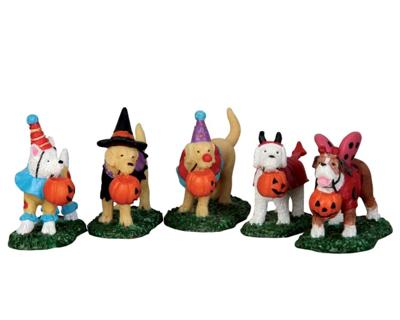 Lemax trick or treating dogs s/5 halloween figuur Spooky Town 2015 Lemax trick or treating dogs s/5 halloween figuur Spooky Town 2015