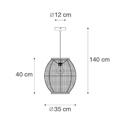 QAZQA Oosterse hanglamp bruin 35 cm - Rob