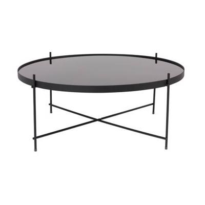 Zuiver Ronde Salontafel 'Cupid' Glas, 82cm, kleur Zwart