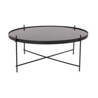 Zuiver Ronde Salontafel 'Cupid' Glas, 82cm, kleur Zwart - thumbnail