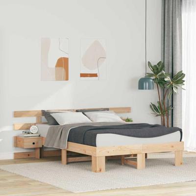 Bedframe Bruin Massief grenenhout en massief grenenhout