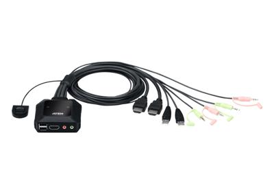 ATEN CS22H KVM-switch Zwart