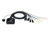 ATEN CS22H KVM-switch Zwart - thumbnail