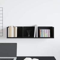 Wandplank met plank Zwart eiken 75 x 18 x 18 cm Bewerkt hout - thumbnail