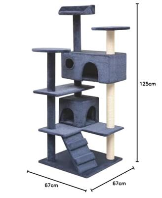 VidaXL Kattenkrabpaal met sisal krabpalen 125 cm donkerblauw
