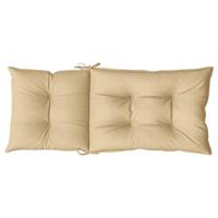VidaXL Stoelkussens 6 st hoge rug 120x50x7 cm stof gemêleerd beige - thumbnail