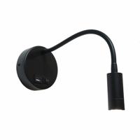 Artdelight Wandlamp Flex USB zwart - thumbnail
