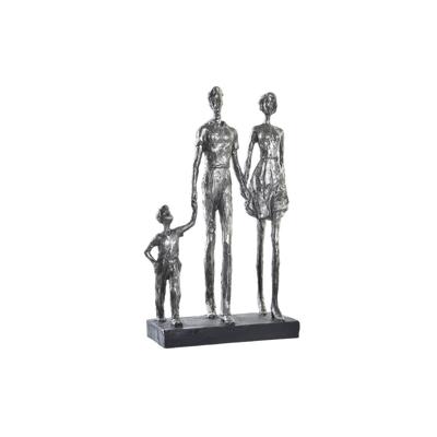 Decoratieve figuren DKD Home Decor 26 x 11,5 x 41,5 cm Zilverkleurig Zwart Familie