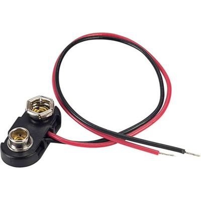 TRU COMPONENTS 18-0094 Batterijclip Aantal cellen: 1 9V (blok) Drukknopaansluiting (l x b x h) 24.5 x 11.8 x 7.3 mm