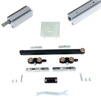Xperta set 4m rail - alu - Plafond opbouw - Dubbele deur - Deurdikte 50-55mm - Dubbele softclose - inbouw auto fix - Set Eindkappen - thumbnail