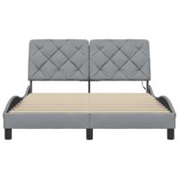 Bedframe met LED zonder matras 120x200 cm stof lichtgrijs - thumbnail
