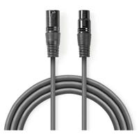 Nedis Gebalanceerde Audiokabel | XLR 3-Pins Male naar XLR 3-Pins Female | 10 m | 1 stuks - COTG15010GY100 COTG15010GY100 - thumbnail