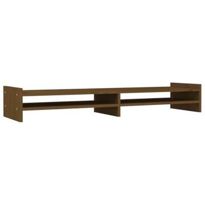 VidaXL Monitorstandaard 100x27x15 cm massief grenenhout honingbruin VidaXL Monitorstandaard 100x27x15 cm massief grenenhout honingbruin