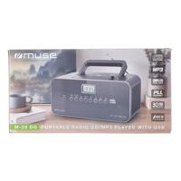 Muse M-28 DG Draagbare cd-radio, PLL FM-radio, MW-tuner, zendergeheugen, USB, MP3-weergave, werkt op netstroom of batterij, donkergrijs - thumbnail