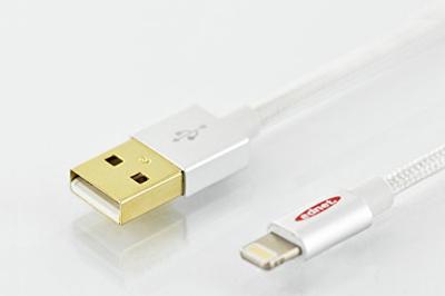 Ednet 31061 USB-oplaadkabel/gegevensoverdracht voor iPhone 1 m, zilverkleurig