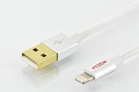 Ednet 31061 USB-oplaadkabel/gegevensoverdracht voor iPhone 1 m, zilverkleurig - thumbnail