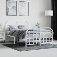 Bedframe met hoofd- en voeteneinde metaal wit 120 x 190 cm - thumbnail