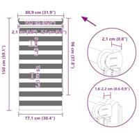 Duo Rolgordijn 80x150cm Zwart - thumbnail