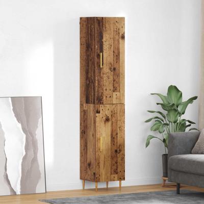 Hoge kast 2 pcs Oud Hout Bewerkt hout