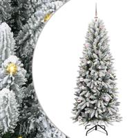 VidaXL Kunstkerstboom wit 150 cm pvc en plastic en staal en pe - thumbnail