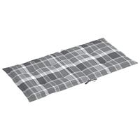 VidaXL Tuinstoelkussens 4 st 100x50x3 cm oxford stof ruitpatroon grijs - thumbnail