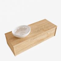Badkamermeubel BWS Madrid Washed Oak 120 cm met Topblad en Keramische Waskom Links (1 kraangat) - thumbnail