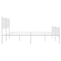 Bedframe met hoofd- en voeteneinde metaal wit 160x200 cm - thumbnail