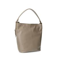 Manfield leren schoudertas taupe - thumbnail