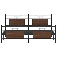 Bedframe zonder matras metaal bruin eikenkleur 183x213 cm - thumbnail