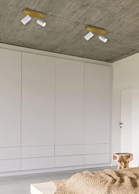 Trio 2-lichts opbouwspotMarley wit op hout - 812400231
