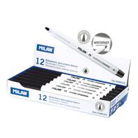 Markeerstiften Milan Whiteboard 12 Stuks Zwart PVC - thumbnail