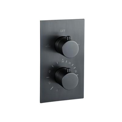 Fortifura Calvi Thermostatische Inbouwkraan - inbouwdeel - Geborsteld Gunmetal PVD SW1159495 Fortifura Calvi Thermostatische Inbouwkraan - inbouwdeel - Geborsteld Gunmetal PVD SW1159495