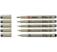 Fineliner sakura pigma micron koelgrijs 4 maten | 6 stuks - thumbnail