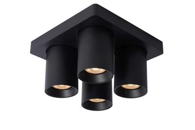 Lucide NIGEL - Plafondspot - LED Dim to warm - GU10 - 4x5W 2200K/3000K - Zwart Lucide NIGEL - Plafondspot - LED Dim to warm - GU10 - 4x5W 2200K/3000K - Zwart