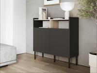 Dressoir JULIE 2 deuren acacia/zwart - thumbnail