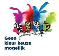 Happy Pet tabby patch safari muis met veren assorti - thumbnail