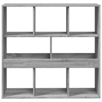 Boekenkast 100x33x125,5 cm bewerkt hout grijs sonoma eikenkleur - thumbnail