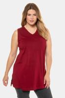 Ulla Popken Top, relaxed, V-hals, brede bandjes zijsplitten - Grote Maten - thumbnail