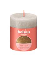 Bolsius Rustiek kaars 80/68 grijs/goud - thumbnail