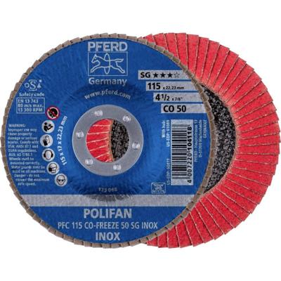 PFERD TOOLS 67711550 PFC 115 CO-FREEZE 50 SG INOX Lamellenschijf Diameter 115 mm Boordiameter 22.23 mm Korrelgrootte (num) 50 Legering op nikkelbasis,