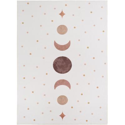 Kindervloerkleed Rechthoek Maanfasen COCO Crème - Zacht Speelkleed voor Babykamer & Kinderkamer