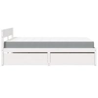 Bed met lades en matras massief grenenhout wit 120x200 cm - thumbnail
