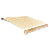 Luifeldoek 6x3 m canvas zonnebloemgeel en wit - thumbnail