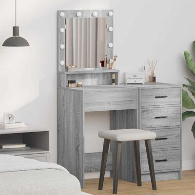 Kaptafel met plank Grijs Sonoma 50 x 41 x 135 cm Bewerkt hout