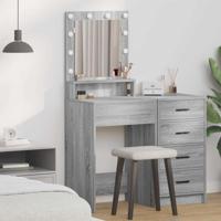 Kaptafel met plank Grijs Sonoma 50 x 41 x 135 cm Bewerkt hout - thumbnail