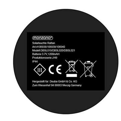 Solar tuinlamp wicker hoogte 50cm Solar tuinlamp wicker hoogte 50cm