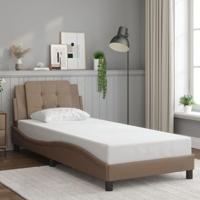 Bedframe met LED-verlichting kunstleer cappuccino 80x200 cm - thumbnail