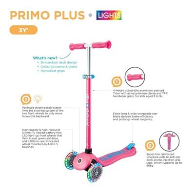 Globber Primo Plus 3-wielstep - paars