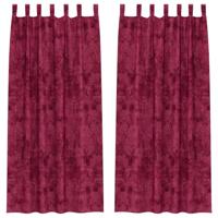 VidaXL Velvet gordijnen 2 pcs wijnrood 245 x 140 cm fluweel - thumbnail
