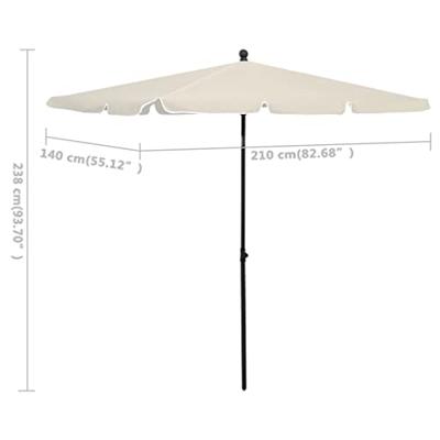 VidaXL Parasol met paal 210x140 cm zandkleurig